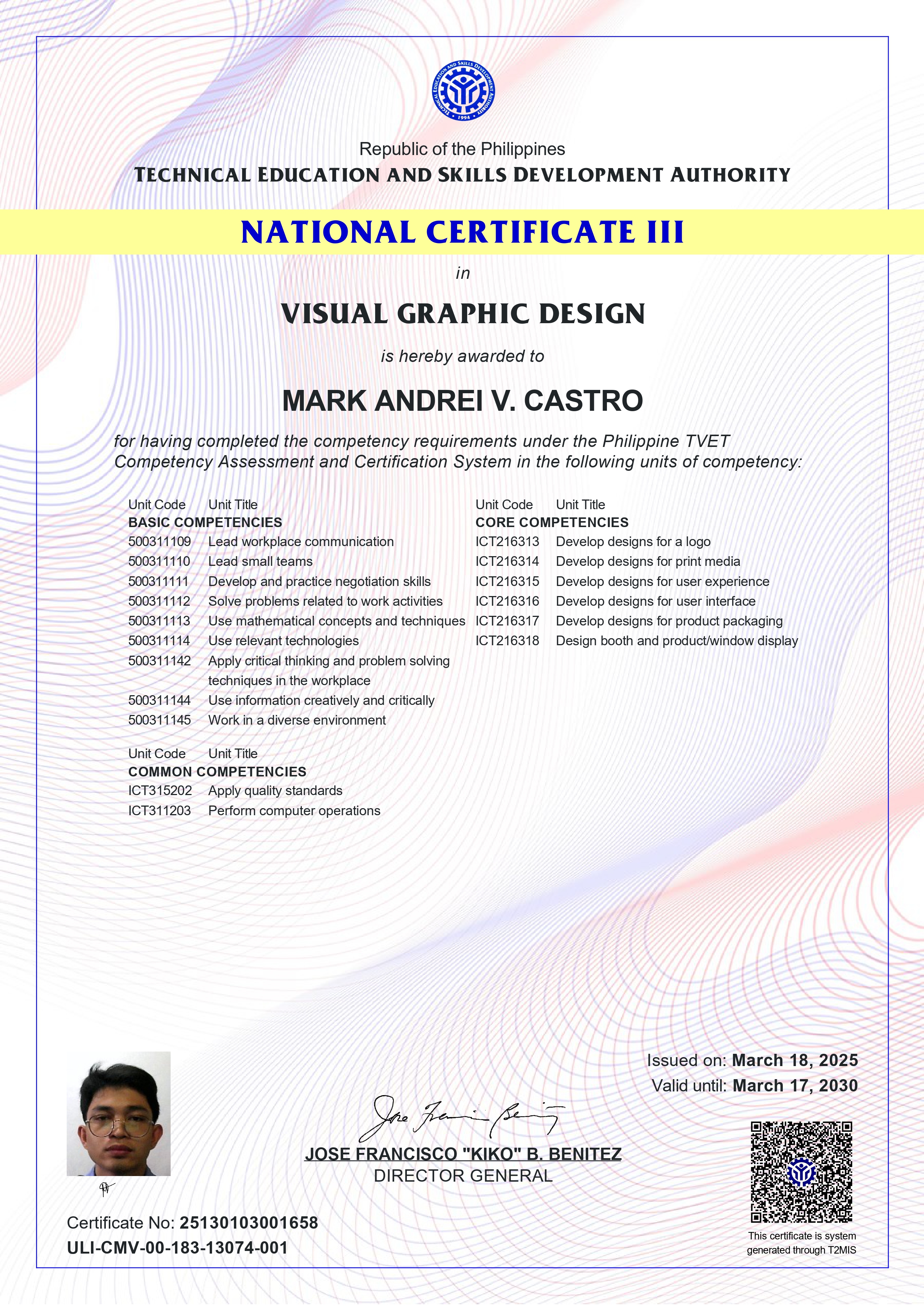 National Certificate 3 Visual Graphics Design
